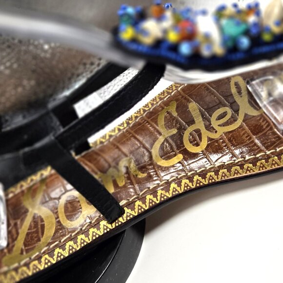 Sam Edelson Women's Beaded Leather Thong Sandals Size 6 - Picture 6 of 7